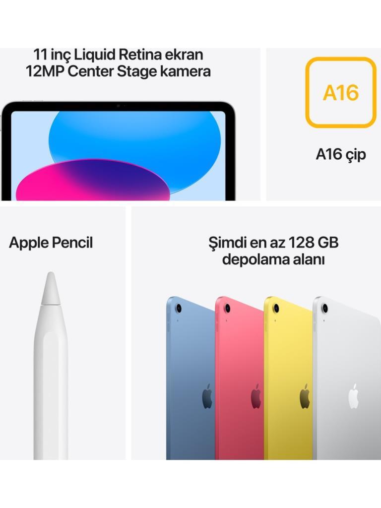 Yenilenmiş iPad A16 11. Nesil Wi-Fi 128 GB 11" MD3Y4TU/A Gümüş Tablet (1 Yıl Garantili) - B Kalite
