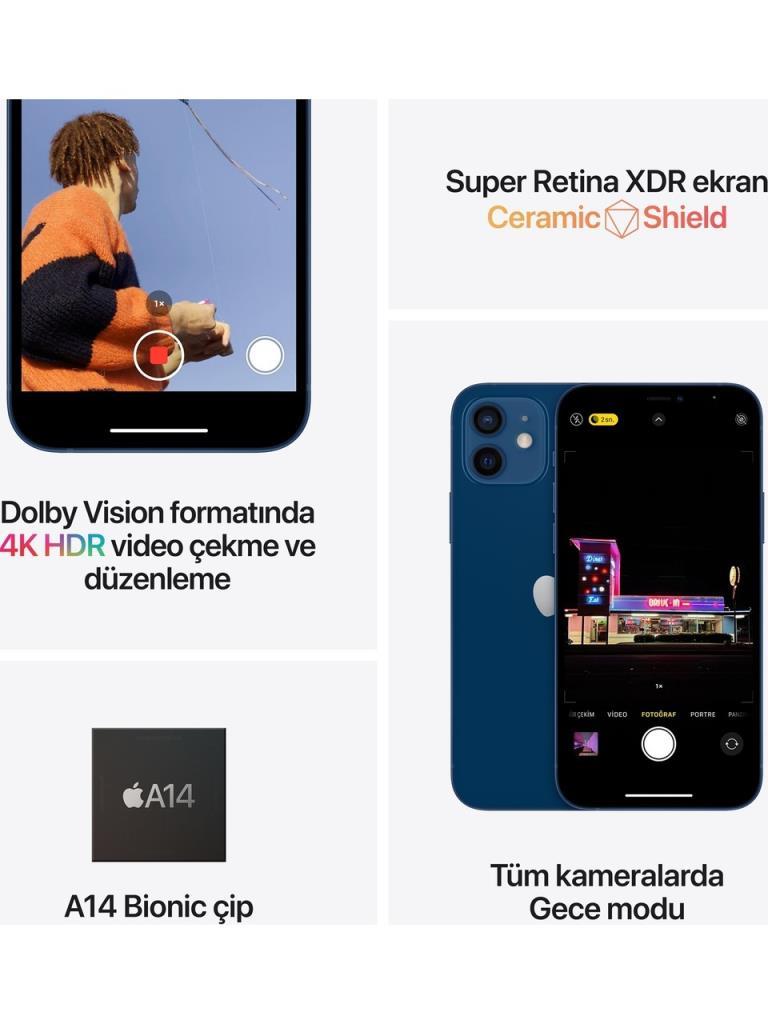 Yenilenmiş iPhone 12 128 GB Beyaz Cep Telefonu (1 Yıl Garantili) - C Kalite