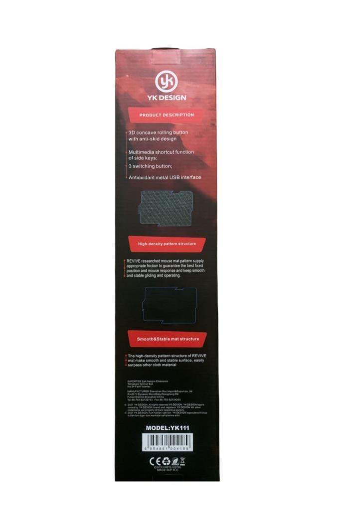 YK Design Yk 111 Oyuncu Mouse Ve Mousepad