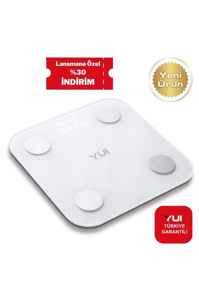 Yui KB12 Plus Şarjlı Yağ Ölçer Fonksiyonlu Akıllı Bluetooth Tartı - Outlet