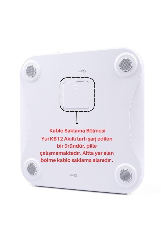 Yui KB12 Plus Şarjlı Yağ Ölçer Fonksiyonlu Akıllı Bluetooth Tartı - Outlet