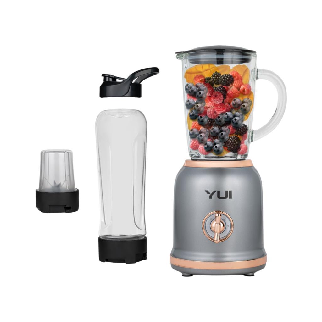 Yui M-18 3'ü 1 Arada Retro Gri 300 W Smoothie Blender Set