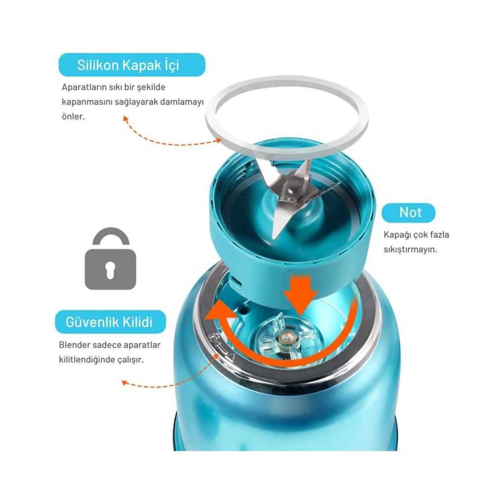 Yui M-18 3'ü 1 Arada Retro Gri 300 W Smoothie Blender Set