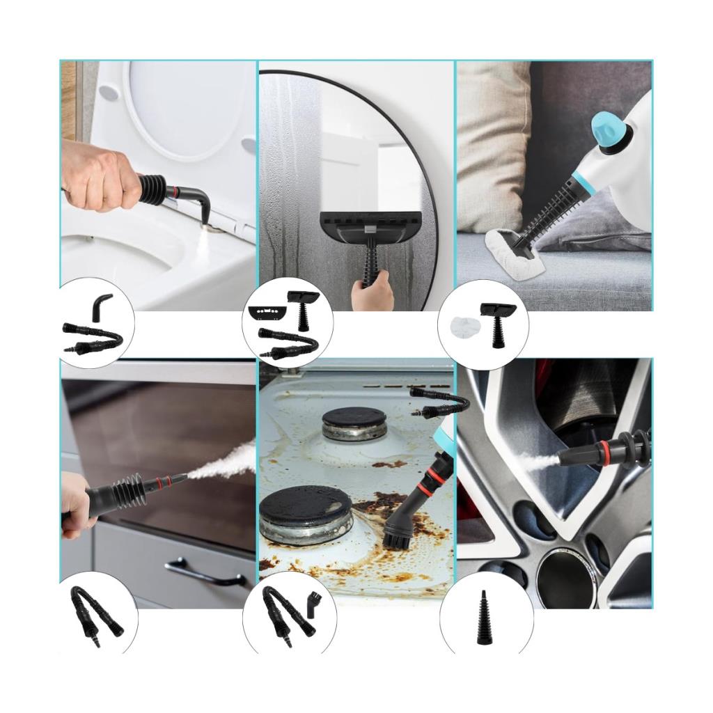 Yui NV602 Mini Çok Fonksiyonlu 9 Parça Buharlı Temizlik Makinesi