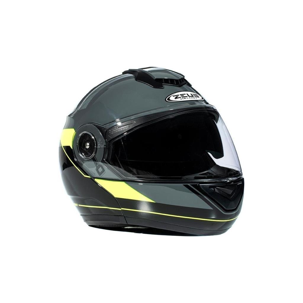 ZEUS Zs-3050 Be7 Çene Açılır Kask Gri-neon Sarı