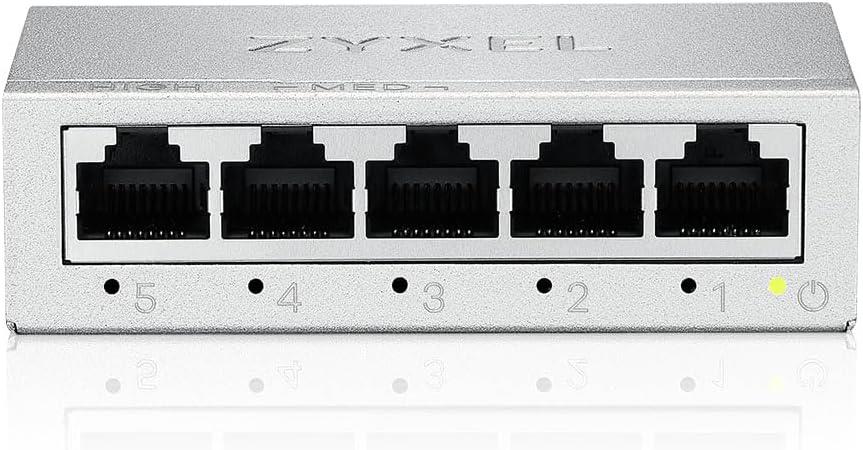 Zyxel 5-Port Gigabit 10/100/1000 Unmanaged Ethernet Switchı | Ethernet Splitter | Masaüstü veya Duvara montaj [GS-105B v5] Teşhir