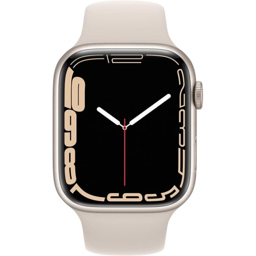 Apple Watch Series 7 GPS 45mm Yıldız Işığı Alüminyum Kasa ve Spor Kordon Akıllı Saat Teşhir