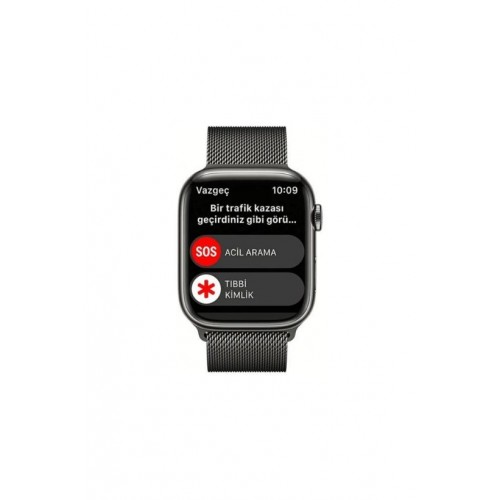 Apple Watch Series 8 GPS + Cellular 45mm Grafit Paslanmaz Çelik Kasa ve Milano Döngüsü Kordon Akıllı Saat - Outlet