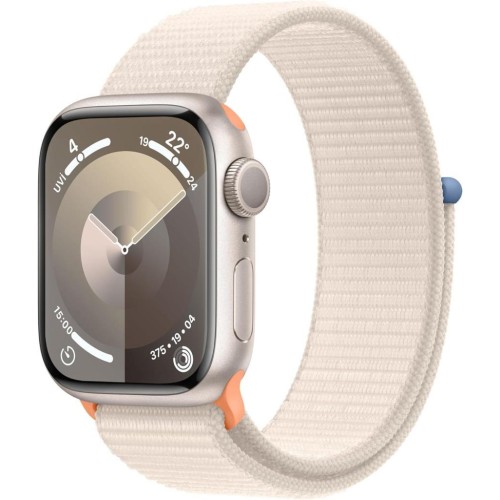 Apple Watch Series 9 GPS 41mm Yıldız Işığı Alüminyum Kasa ve Yıldız Işığı Spor Loop Kordon Akıllı Saat Teşhir