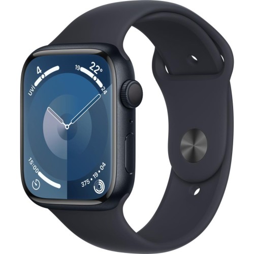 Apple Watch Series 9 GPS 45mm Gece Yarısı Alüminyum Kasa ve Gece Yarısı Spor Kordon Akıllı Saat Teşhir