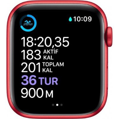 Apple Watch Series 6 GPS 44mm Kırmızı Alüminyum Kasa ve Spor Kordon Akıllı Saat Teşhir