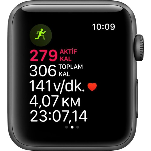 Apple Watch Series 3 GPS 42mm Uzay Grisi Alüminyum Kasa ve Siyah Spor Kordon Akıllı Saat Teşhir