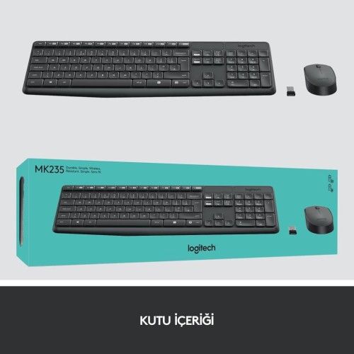 Logitech MK235 920-007925 Kablosuz Klavye Mouse Seti Outlet