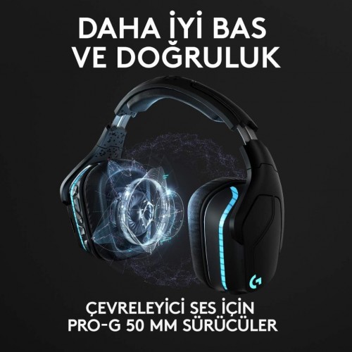 Logitech G935 Lightsync RGB 7.1 Kablosuz Mikrofonlu Kulak Üstü Oyuncu Kulaklığı - Outlet