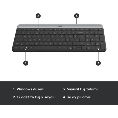 Logitech MK470 Kablosuz Klavye Mouse Seti Outlet