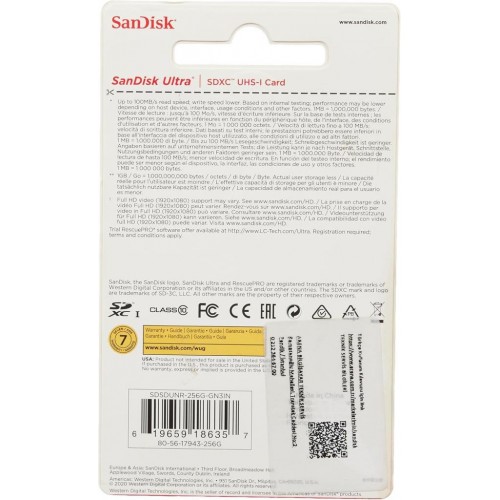 SanDisk Ultra SDSDUNR-256G-GN3IN Class 10 UHS-I U1 256 GB Hafıza Kartı Teşhir