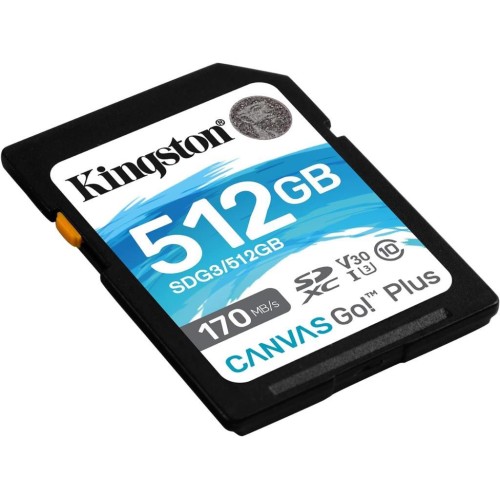 Kingston 512 GB Canvas Go Plus SDXC C10 UHS-I U3 V30 170 MB/s SDG3/512GB Hafıza Kartı Outlet