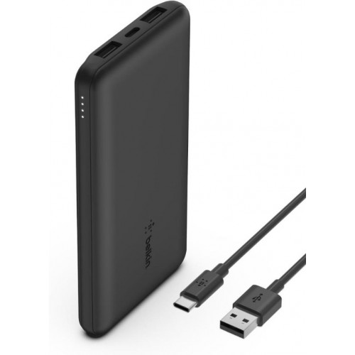 Belkin USB-C Taşınabilir Powerbank, 10000 mAh, 1 USB C Bağlantı Noktası ve 15W'a kadar 2 USB A Bağlantı Noktası, iPhone 14 Pro/14 Pro Max/13, AirPods, iPad, Galaxy S21/Ultra Uyumlu - Siyah Outlet