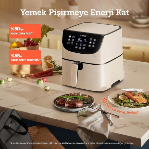 Cosori Premium XXL Airfryer 5.5 lt Yağsız Beyaz Fritöz - Teşhir 