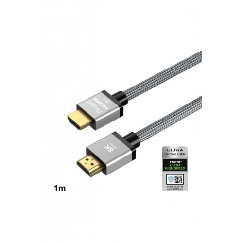 Paugge Ultra Sertifikalı Hdmi 2.1 Kablo - 8K@60Hz, 4K@120Hz, 4K@60Hz, eARC, HDCP 2.2, D-HDR, Dolby Vision, Dolby Atmos - 0,5 m