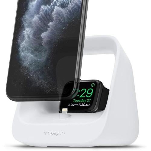 Spigen Stand S316 2in1 iPhone & Apple Watch ile Uyumlu Stand Dock Şarj Ünitesi Soft White Outlet