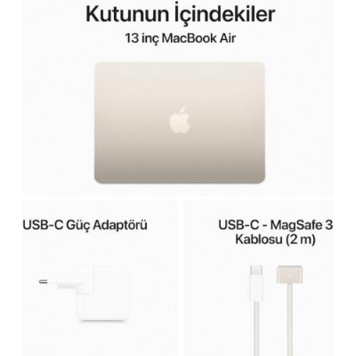 MacBook Air M3 16 GB 512 GB SSD 13.6" MXCU3TU/A Yıldız Işığı