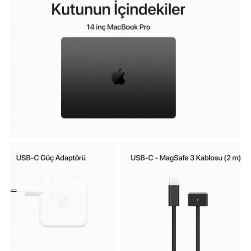 MacBook Pro M3 Pro 18 GB 512 GB SSD 14C GPU 14" MRX33TU/A Uzay Siyahı