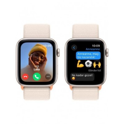 Apple Watch SE 2 2023 GPS 44mm Yıldız Işığı Alüminyum Kasa ve Yıldız Işığı Spor Loop Kordon Akıllı Saat(İthalatçı Garantili)