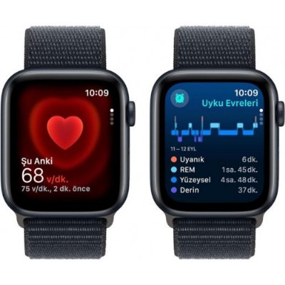 Apple Watch SE 2 2023 GPS + Cellular 40mm Gece Yarısı Alüminyum Kasa ve Gece Yarısı Spor Loop Kordon Akıllı Saat - Outlet