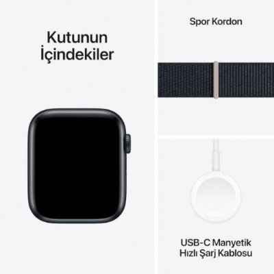 Apple Watch SE 2 2023 GPS + Cellular 40mm Gece Yarısı Alüminyum Kasa ve Gece Yarısı Spor Loop Kordon Akıllı Saat - Outlet