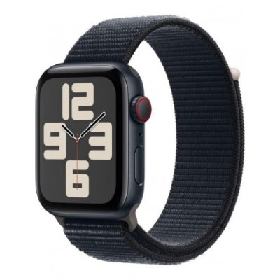 Apple Watch SE 2 GPS + Cellular 44mm Gece Yarısı Alüminyum Kasa ve Spor Kordon Akıllı Saat Outlet