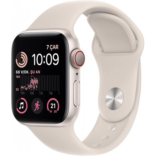 Apple Watch SE 2 GPS 40mm Yıldız Işığı Alüminyum Kasa ve Spor Kordon Akıllı Saat-teşhir