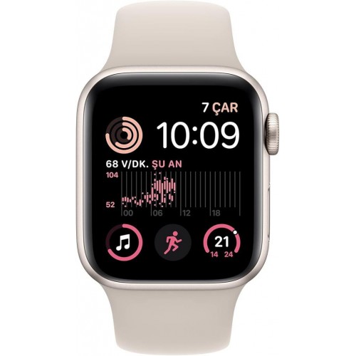 Apple Watch SE 2 GPS 40mm Yıldız Işığı Alüminyum Kasa ve Spor Kordon Akıllı Saat-teşhir