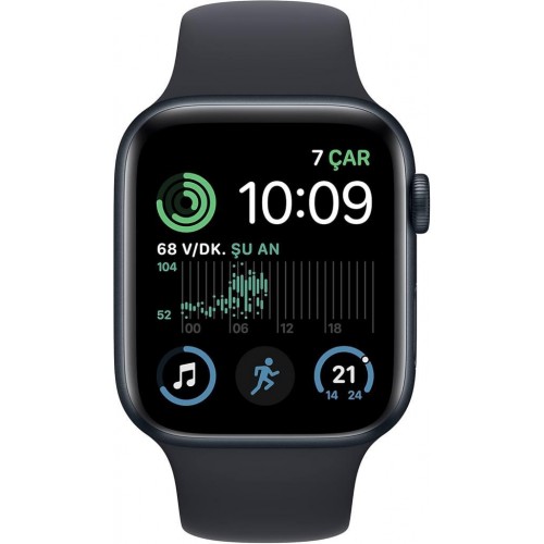 Apple Watch SE 2 GPS 44mm Gece Yarısı Alüminyum Kasa ve Spor Kordon Akıllı Saat