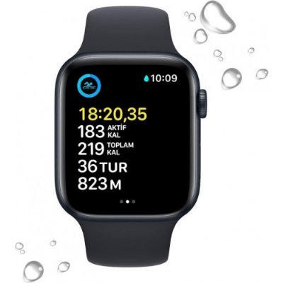 Apple Watch SE 2 GPS + Cellular 44mm Gece Yarısı Alüminyum Kasa ve Spor Kordon Akıllı Saat Outlet