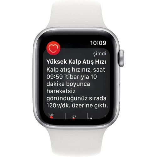 Apple Watch SE 2 GPS + Cellular 44mm Gümüş Rengi Alüminyum Kasa ve Spor Kordon Akıllı Saat