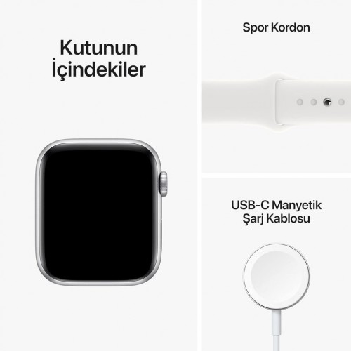 Apple Watch SE 2 GPS + Cellular 44mm Gümüş Rengi Alüminyum Kasa ve Spor Kordon Akıllı Saat