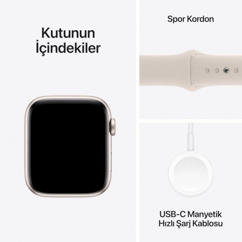 Apple Watch SE 2 2023 GPS 40mm Yıldız Işığı Alüminyum Kasa ve Spor Kordon Akıllı Saat - Outlet