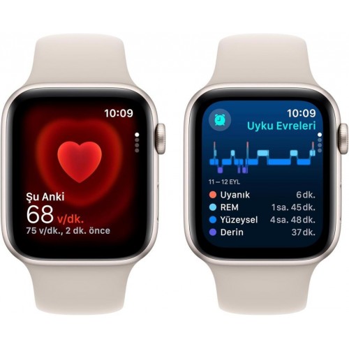 Apple Watch SE 2 2023 GPS 40mm Yıldız Işığı Alüminyum Kasa ve Spor Kordon Akıllı Saat - Outlet