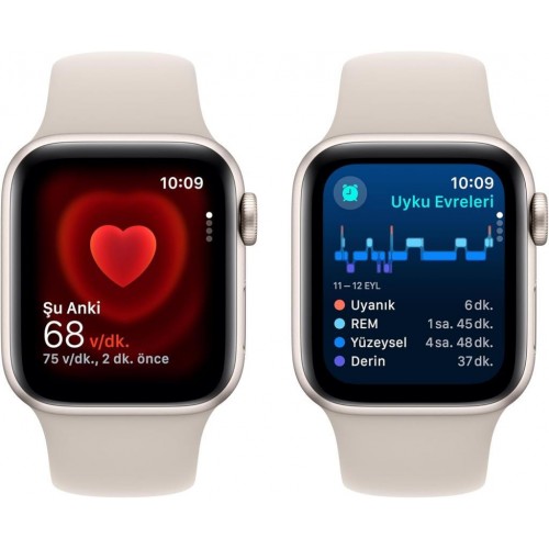 Apple Watch SE 2 GPS 44mm Yıldız Işığı Alüminyum Kasa ve Spor Kordon Akıllı Saat - Outlet