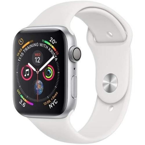 Apple Watch Series 4 GPS 44mm Gümüş Rengi Alüminyum Kasa ve Beyaz Spor Kordon Akıllı Saat Teşhir
