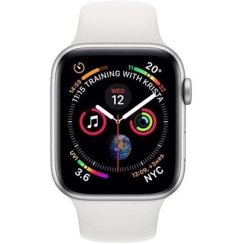 Apple Watch Series 4 GPS 44mm Gümüş Rengi Alüminyum Kasa ve Beyaz Spor Kordon Akıllı Saat Teşhir