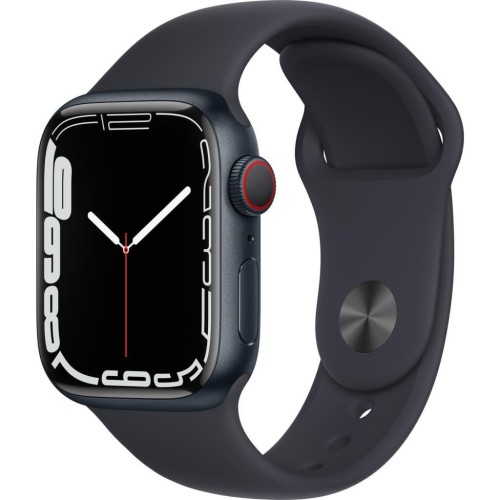 Apple Watch Series 7 GPS + Cellular 41mm Gece Yarısı Alüminyum Kasa ve Spor Kordon Akıllı Saat