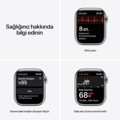 Apple Watch Series 7 GPS + Cellular 41mm Yıldız Işığı Alüminyum Kasa ve Spor Kordon Akıllı Saat - Teşhir