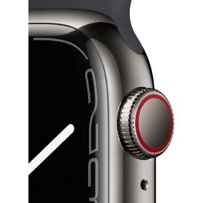 Apple Watch Series 7 GPS + Cellular 41mm Grafit Paslanmaz Çelik Kasa ve Spor Kordon Akıllı Saat - Outlet