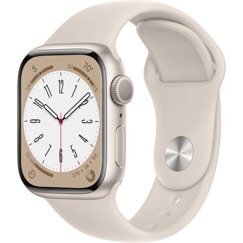 Apple Watch Series 8 GPS + Cellular 41mm Yıldız Işığı Alüminyum Kasa ve Spor Kordon Akıllı Saat