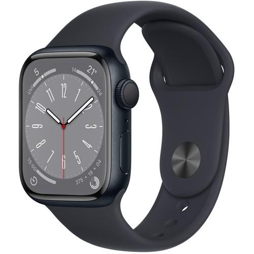 Apple Watch Series 8 GPS 41mm Gece Yarısı Alüminyum Kasa ve Spor Kordon Akıllı Saat Teşhir