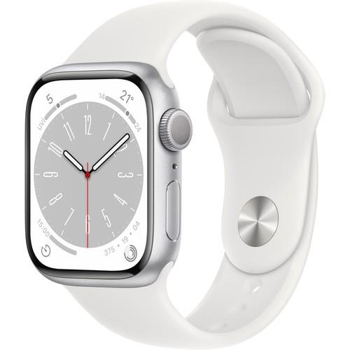 Apple Watch Series 8 GPS 41mm Gümüş Rengi Alüminyum Kasa ve Spor Kordon Akıllı Saat