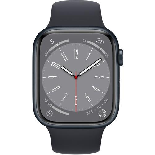 Apple Watch Series 8 GPS 45mm Gece Yarısı Alüminyum Kasa ve Spor Kordon Akıllı Saat