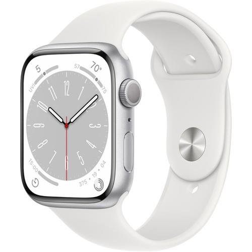 Apple Watch Series 8 GPS 45mm Gümüş Rengi Alüminyum Kasa ve Spor Kordon Akıllı Saat